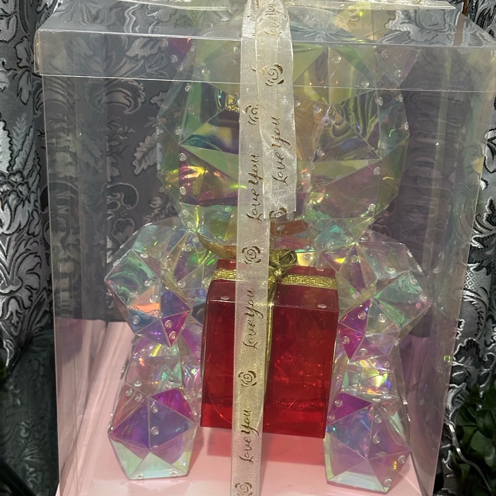 Luminous Glow Holographic Iridescent 16' Teddy Bear LED Light Gift Box